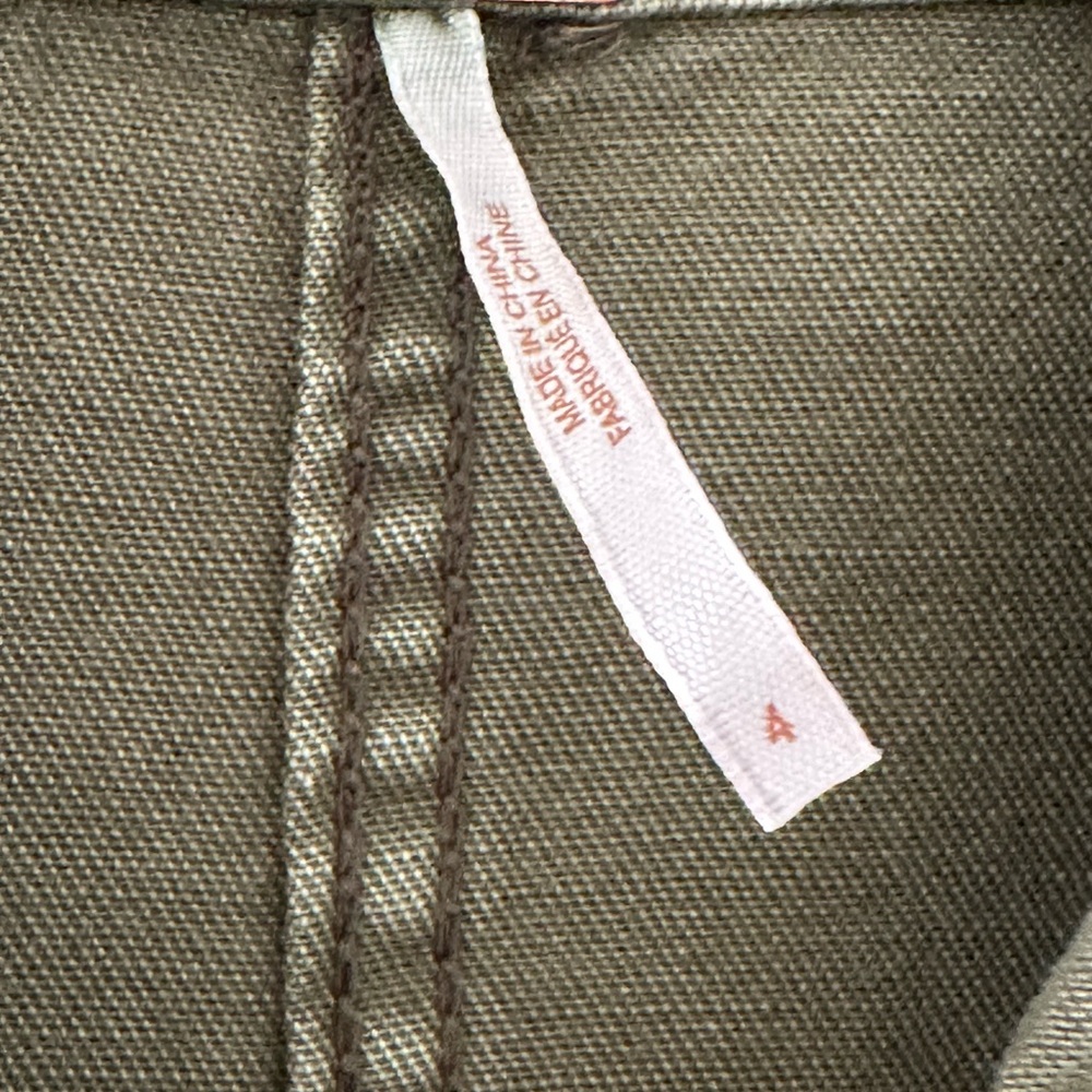 Free people army green cargo jumpsuit